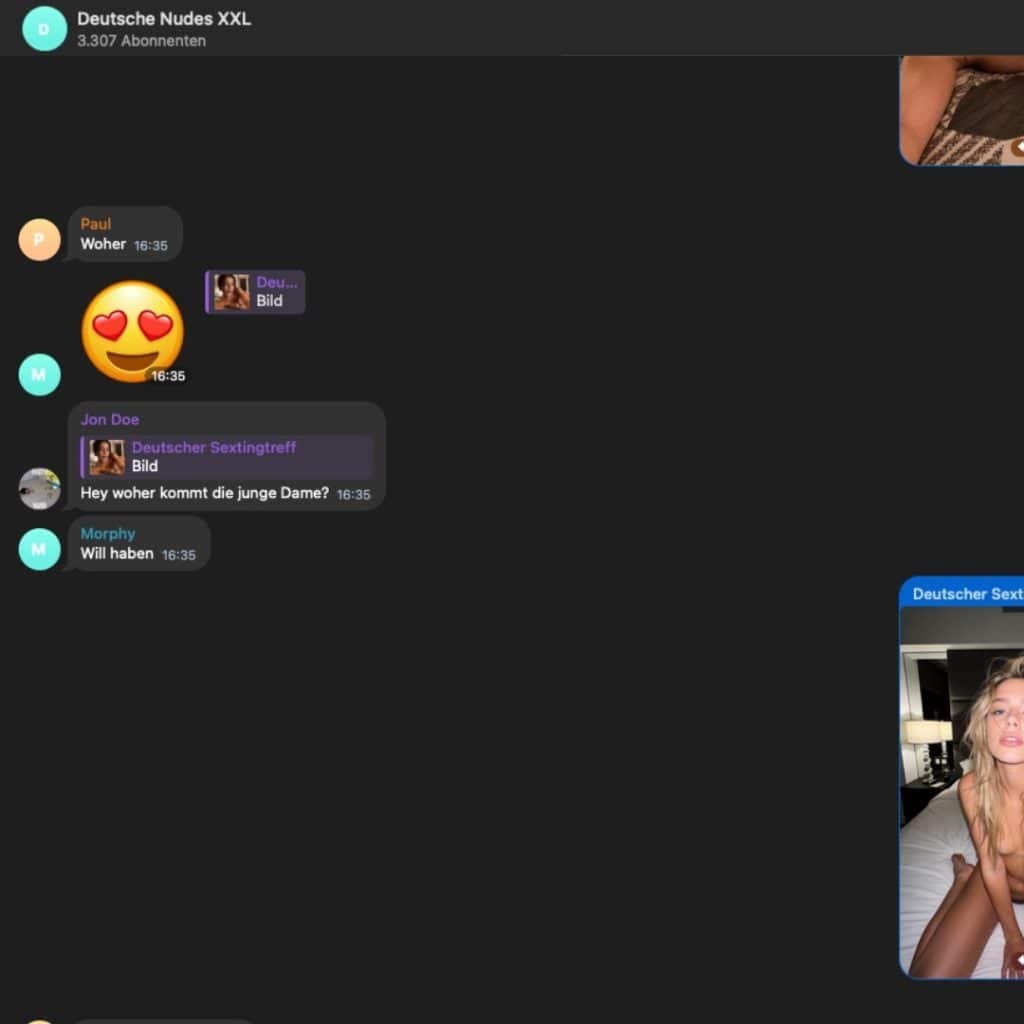 In der Gruppe "Deutsche Nudes XXL" werden viele Nacktbilder getauscht