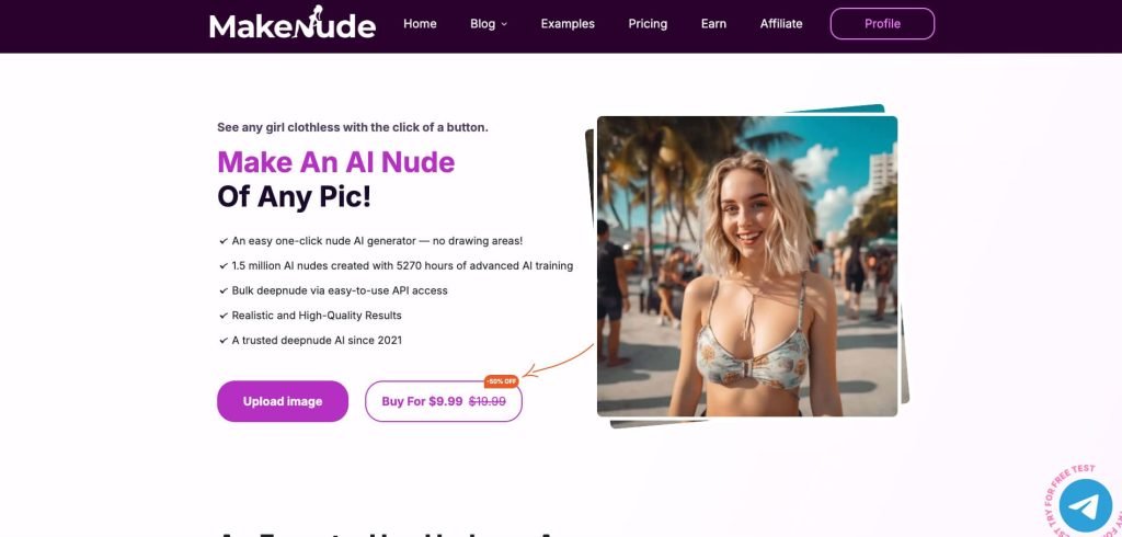 Modern und mit der neusten KI-Technologie ausgestattet: MakeNude.AI. Leider bietet diese Portal keine kostenlosen Deepnude-Tests an