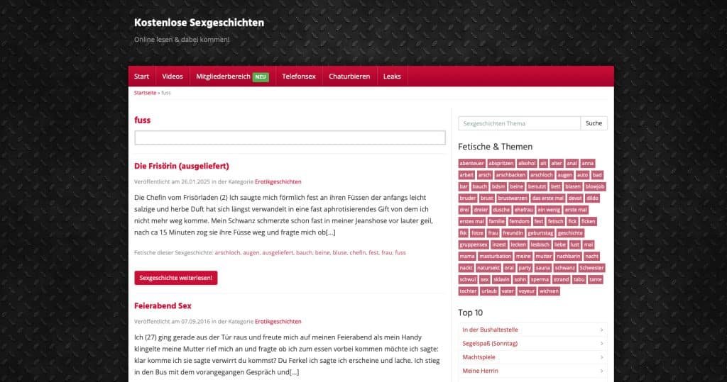 Kostenlose Fußerotik Stories findest du auch auf erotikgeschichten.tv