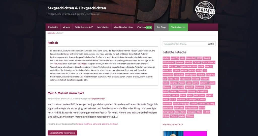 Wie der Name von sexgeschichten-gratis.net vermuten lässt, gibt es die Fussfick Sexgeschichten auch hier völlig umsonst