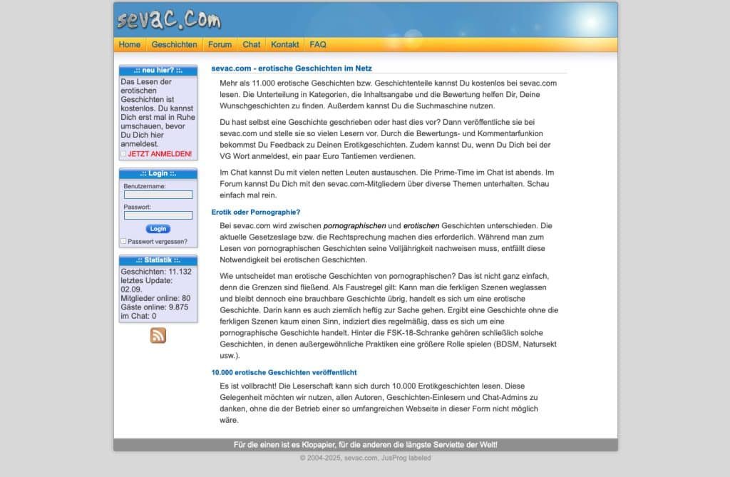 Im Forum von Sevac veröffentlichen die Mitglieder ihre eigenen privaten Sadomaso Sexgeschichten