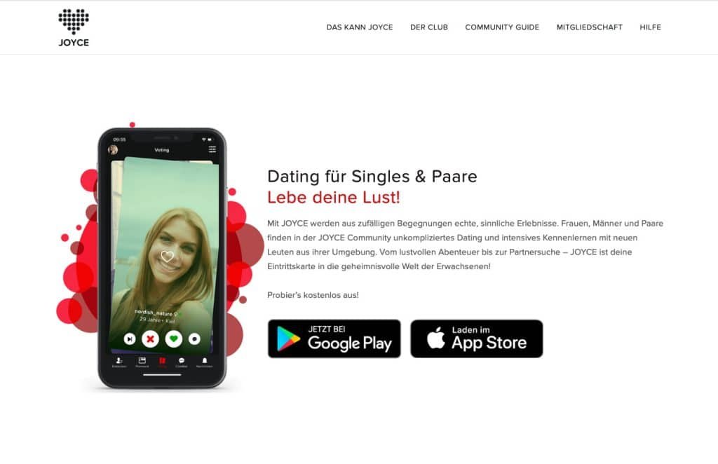 Die JOYCE App ist nicht nur für eine Liaison geeignet, sondern wird sie auch von Paaren (Swingern) genutzt
