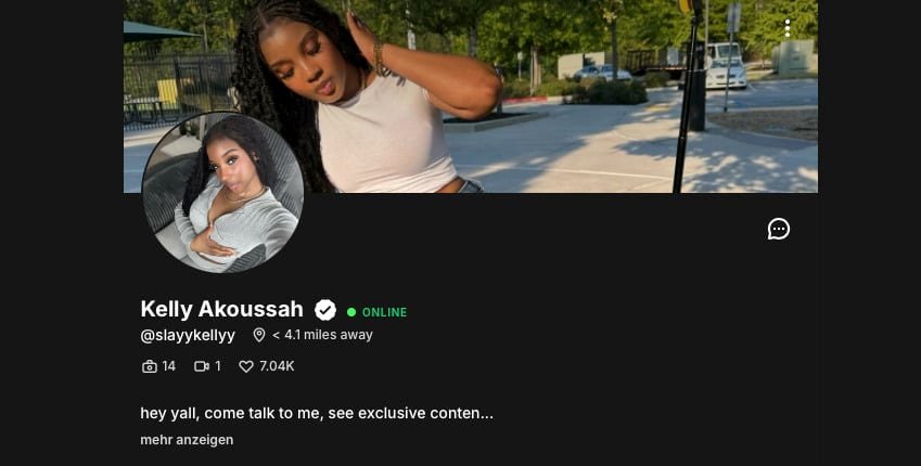 Unter den Fanvue Creators ganz weit vorne: Kelly Akoussah aka SlayyKellyy