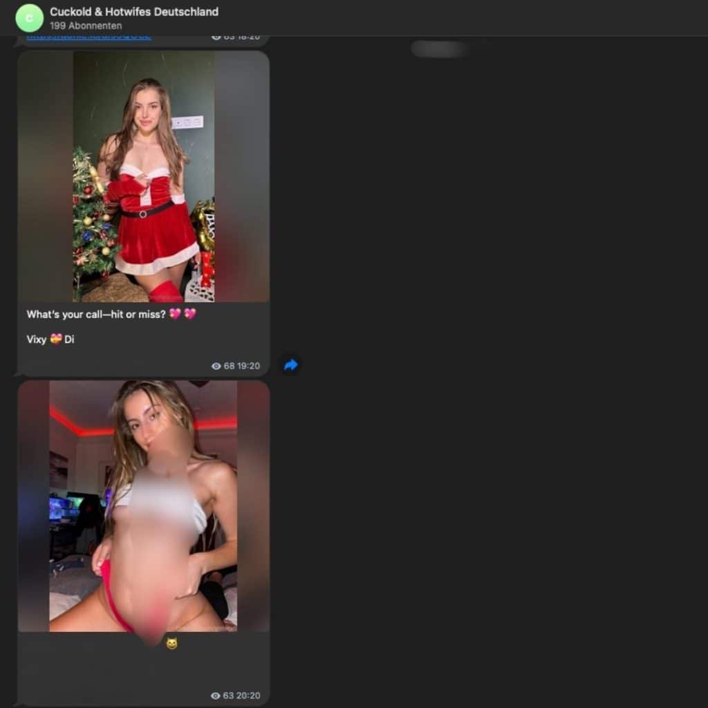 Diese Bildschirmaufnahme zeigt die Aktivität in der Gruppe "Cuckold & Hotwifes Deutschland"