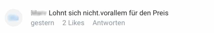 In diesem Screenshot sagt ein User dass der Katja Krasavice Porno nicht lohnt - vor allem zu diesem Preis